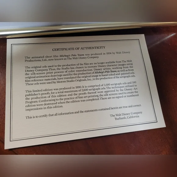 Disney Mickey Mouse Polo Framed Art 19"w X 16"h - Picture 2 of 7